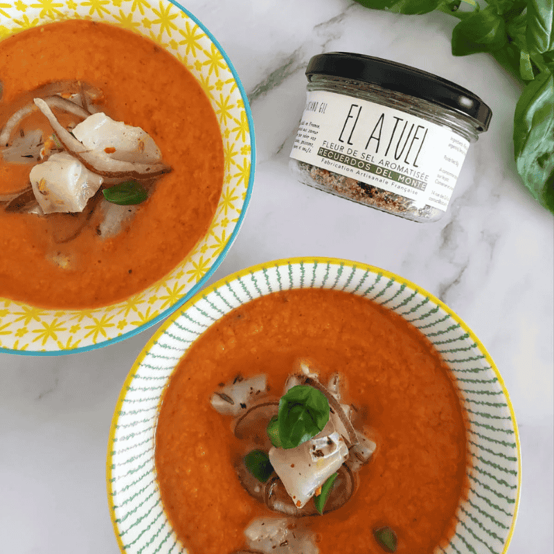 Gaspacho de tomate & tartare de cabillaud